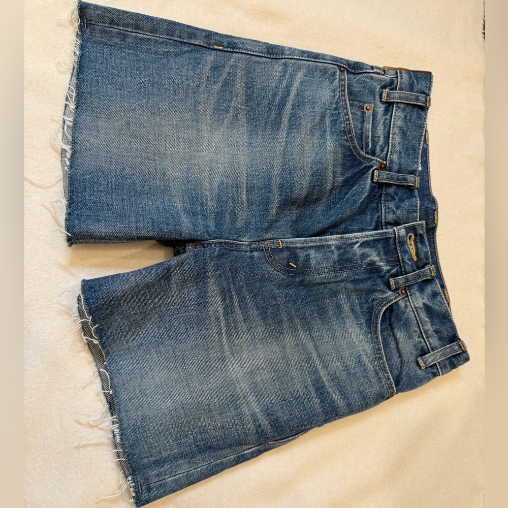 Blue Denim Cutoff Shorts